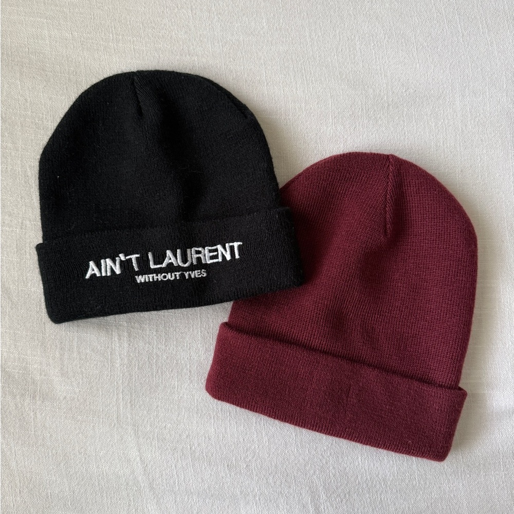 Black and Burgundy Beanie Bundle